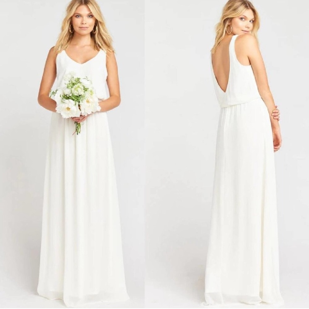Show Me Your Mumu Kendall Maxi Dress in Wedding Cake Chiffon Size XXS
